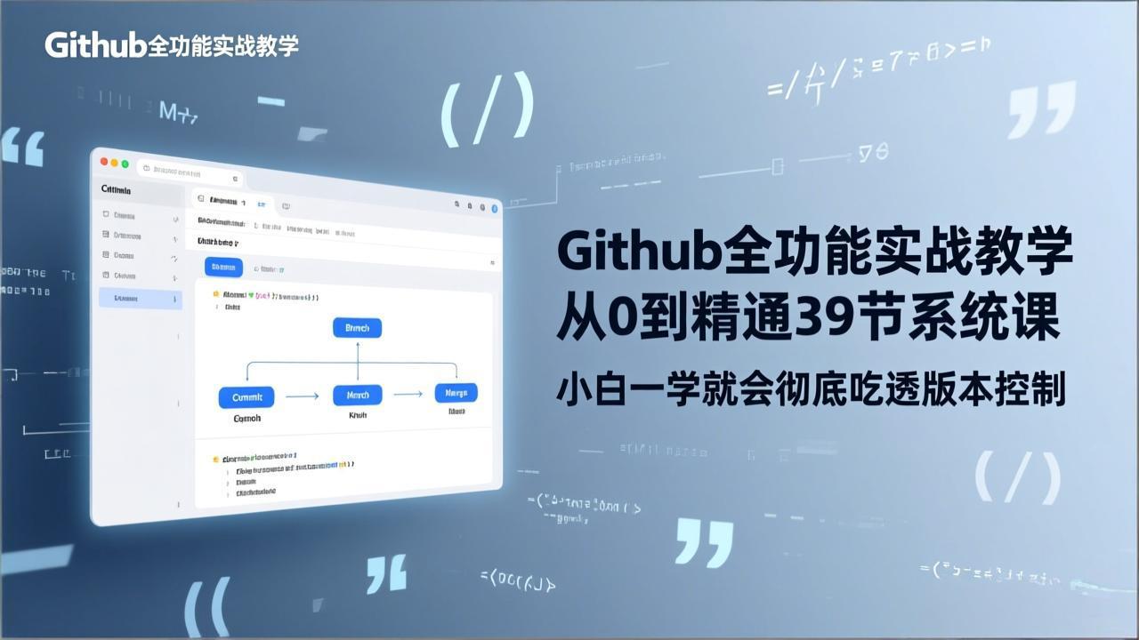 （17501期）GitHub-全功能实战教学，从0到精通39节系统课，小白一学就会彻底吃透版本控制瀚萌资源网-网赚网-网赚项目网-虚拟资源网-国学资源网-易学资源网-本站有全网最新网赚项目-易学课程资源-中医课程资源的在线下载网站！瀚萌资源网