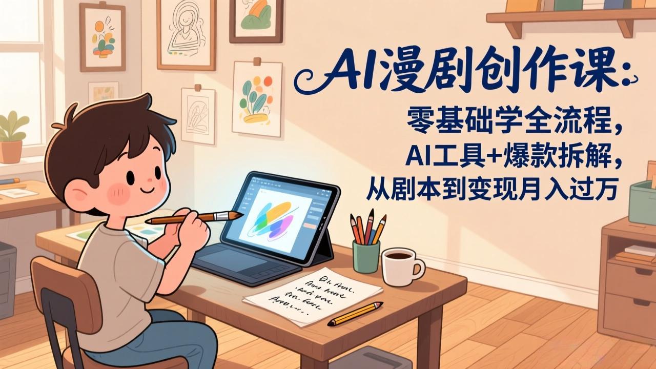 （17519期）AI漫剧创作课：零基础学全流程，AI工具+爆款拆解，从剧本到变现月入过万瀚萌资源网-网赚网-网赚项目网-虚拟资源网-国学资源网-易学资源网-本站有全网最新网赚项目-易学课程资源-中医课程资源的在线下载网站！瀚萌资源网
