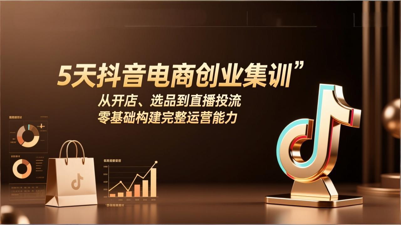（17544期）5天抖音电商创业集训：从开店、选品到直播投流，零基础构建完整运营能力瀚萌资源网-网赚网-网赚项目网-虚拟资源网-国学资源网-易学资源网-本站有全网最新网赚项目-易学课程资源-中医课程资源的在线下载网站！瀚萌资源网