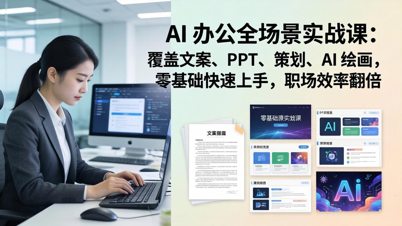 （17732期） AI 办公全场景实战课：覆盖文案、PPT、策划、AI 绘画，零基础快速上手，职场效率翻倍瀚萌资源网-网赚网-网赚项目网-虚拟资源网-国学资源网-易学资源网-本站有全网最新网赚项目-易学课程资源-中医课程资源的在线下载网站！瀚萌资源网