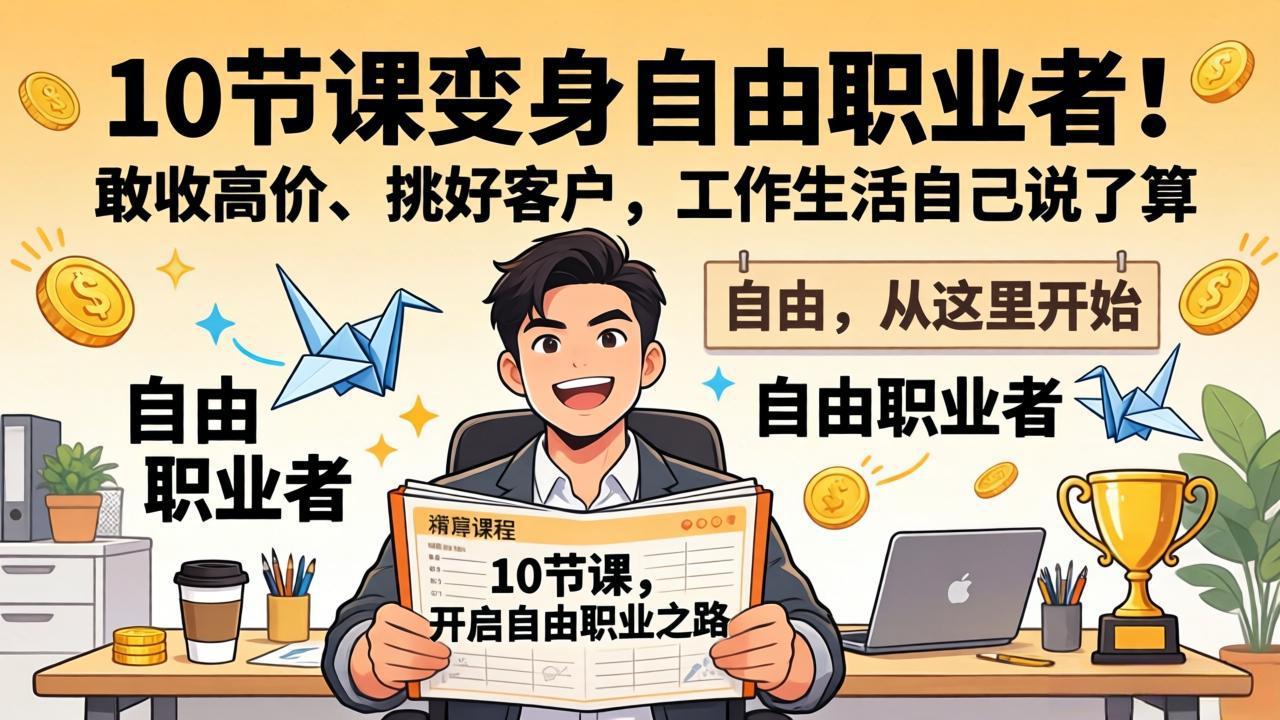 （17663期）10 节课变身自由职业者！敢收高价、挑好客户，工作生活自己说了算瀚萌资源网-网赚网-网赚项目网-虚拟资源网-国学资源网-易学资源网-本站有全网最新网赚项目-易学课程资源-中医课程资源的在线下载网站！瀚萌资源网