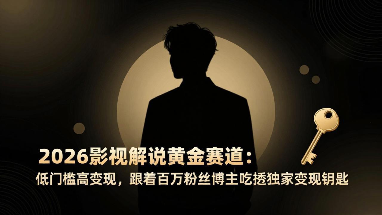 （17721期）2026影视解说黄金赛道：低门槛高变现，跟着百万粉丝博主吃透独家变现钥匙瀚萌资源网-网赚网-网赚项目网-虚拟资源网-国学资源网-易学资源网-本站有全网最新网赚项目-易学课程资源-中医课程资源的在线下载网站！瀚萌资源网