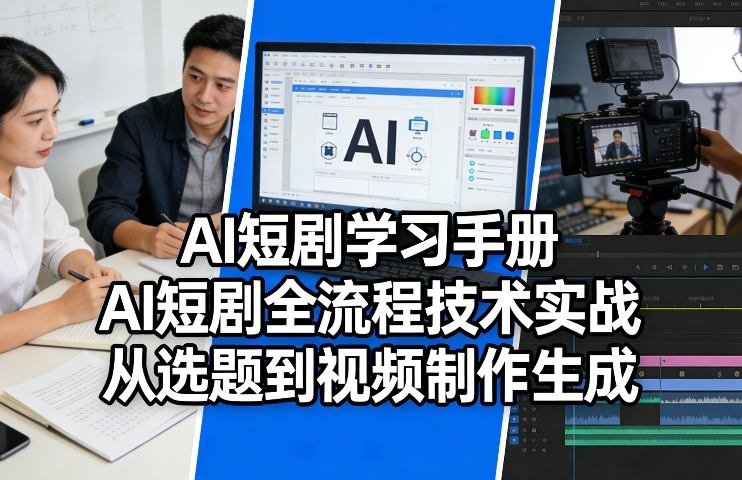 AI短剧学习手册，AI短剧全流程技术实战，从选题到视频制作生成瀚萌资源网-网赚网-网赚项目网-虚拟资源网-国学资源网-易学资源网-本站有全网最新网赚项目-易学课程资源-中医课程资源的在线下载网站！瀚萌资源网