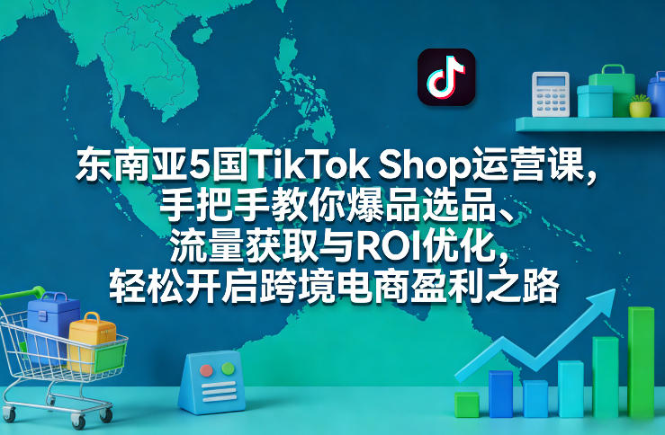 东南亚5国TikTok Shop运营课，手把手教你爆品选品、流量获取与ROI优化，轻松开启跨境电商盈利之路瀚萌资源网-网赚网-网赚项目网-虚拟资源网-国学资源网-易学资源网-本站有全网最新网赚项目-易学课程资源-中医课程资源的在线下载网站！瀚萌资源网