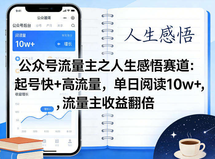 公众号流量主之人生感悟赛道，起号快+高流量，单日阅读10w+，流量主收益翻倍瀚萌资源网-网赚网-网赚项目网-虚拟资源网-国学资源网-易学资源网-本站有全网最新网赚项目-易学课程资源-中医课程资源的在线下载网站！瀚萌资源网