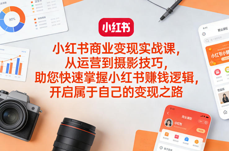 小红书商业变现实战课，从运营到摄影技巧，助您快速掌握小红书賺钱逻辑，开启属于自己的变现之路瀚萌资源网-网赚网-网赚项目网-虚拟资源网-国学资源网-易学资源网-本站有全网最新网赚项目-易学课程资源-中医课程资源的在线下载网站！瀚萌资源网