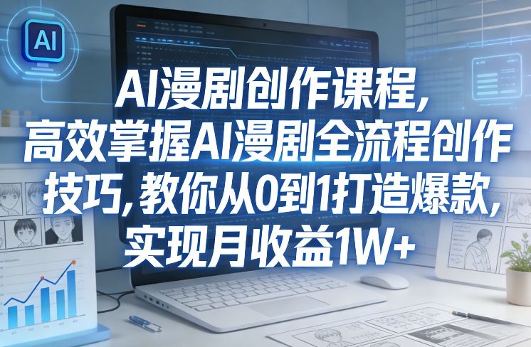 某社群AI漫剧创作课程，高效掌握AI漫剧全流程创作技巧，教你从0到1打造爆款，实现月收益1W+瀚萌资源网-网赚网-网赚项目网-虚拟资源网-国学资源网-易学资源网-本站有全网最新网赚项目-易学课程资源-中医课程资源的在线下载网站！瀚萌资源网