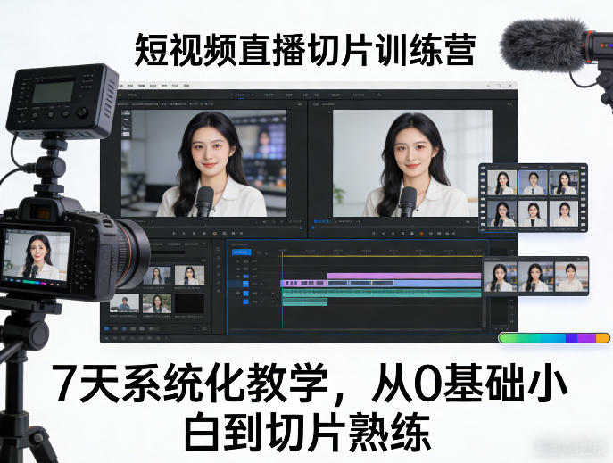 短视频直播切片训练营，7天系统化教学，从0基础小白到切片熟练瀚萌资源网-网赚网-网赚项目网-虚拟资源网-国学资源网-易学资源网-本站有全网最新网赚项目-易学课程资源-中医课程资源的在线下载网站！瀚萌资源网