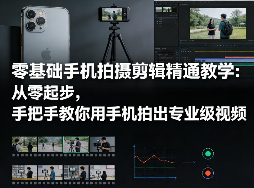 零基础手机拍摄剪辑精通教学：从零起步，手把手教你用手机拍出专业级视频瀚萌资源网-网赚网-网赚项目网-虚拟资源网-国学资源网-易学资源网-本站有全网最新网赚项目-易学课程资源-中医课程资源的在线下载网站！瀚萌资源网