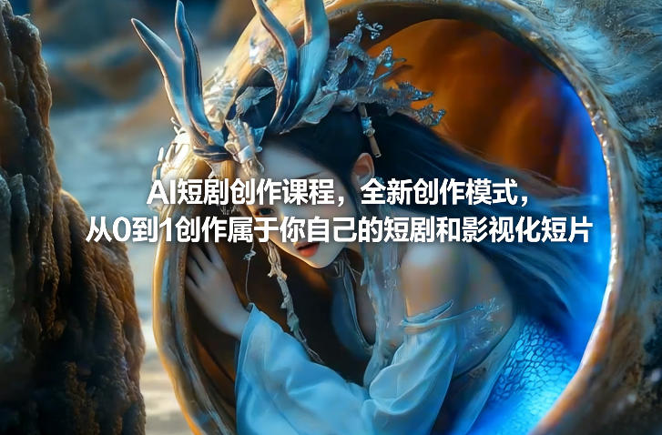 AI短剧创作课程，全新创作模式，从0到1创作属于你自己的短剧和影视化短片瀚萌资源网-网赚网-网赚项目网-虚拟资源网-国学资源网-易学资源网-本站有全网最新网赚项目-易学课程资源-中医课程资源的在线下载网站！瀚萌资源网