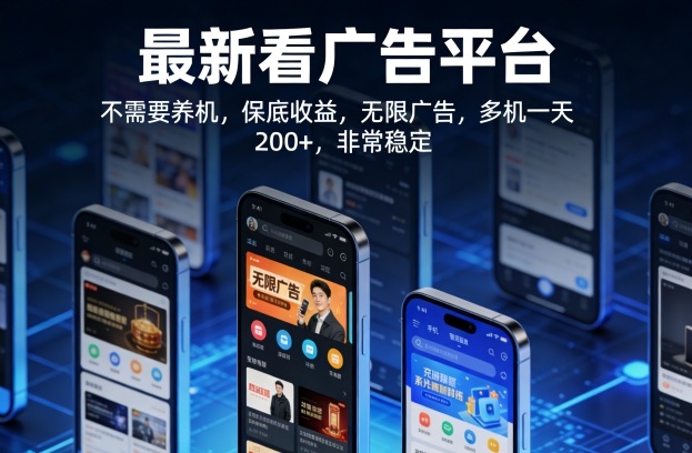 最新看广告平台,不需要养机,保底收益,无限广告,多机一天200+,非常稳定【揭秘】瀚萌资源网-网赚网-网赚项目网-虚拟资源网-国学资源网-易学资源网-本站有全网最新网赚项目-易学课程资源-中医课程资源的在线下载网站!瀚萌资源网
