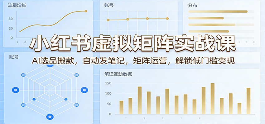 小红书虚拟矩阵实战课：AI选品搬款，自动发笔记，矩阵运营，解锁低门槛变现瀚萌资源网-网赚网-网赚项目网-虚拟资源网-国学资源网-易学资源网-本站有全网最新网赚项目-易学课程资源-中医课程资源的在线下载网站！瀚萌资源网