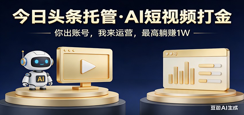 头条号AI托管，我提供作品，你提供账号，每天5分钟发布，小白躺赚3000+瀚萌资源网-网赚网-网赚项目网-虚拟资源网-国学资源网-易学资源网-本站有全网最新网赚项目-易学课程资源-中医课程资源的在线下载网站！瀚萌资源网