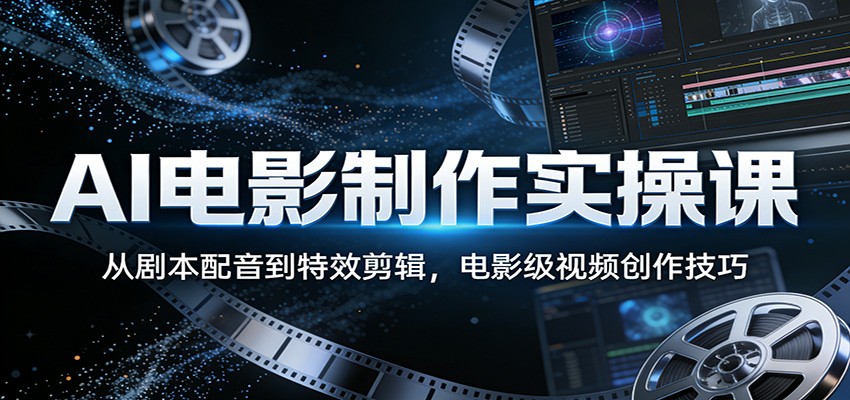 AI电影制作实操课：从剧本配音到特效剪辑，电影级视频创作技巧瀚萌资源网-网赚网-网赚项目网-虚拟资源网-国学资源网-易学资源网-本站有全网最新网赚项目-易学课程资源-中医课程资源的在线下载网站！瀚萌资源网