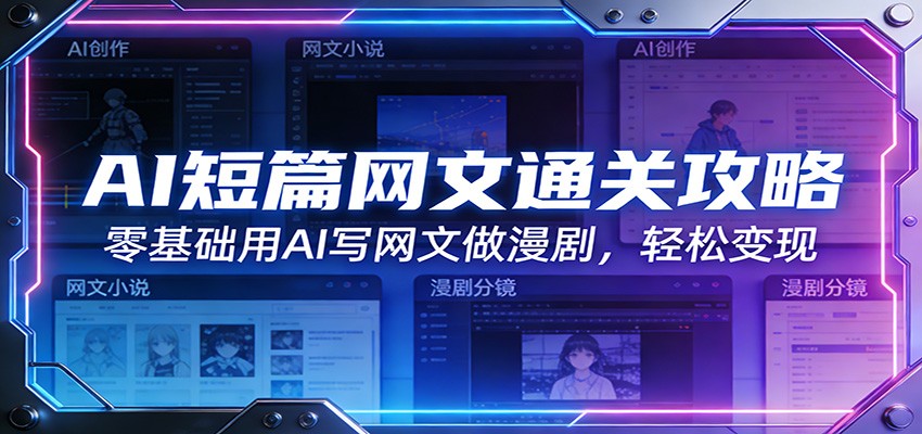 AI短篇网文通关攻略：零基础用AI写网文做漫剧，轻松变现瀚萌资源网-网赚网-网赚项目网-虚拟资源网-国学资源网-易学资源网-本站有全网最新网赚项目-易学课程资源-中医课程资源的在线下载网站！瀚萌资源网