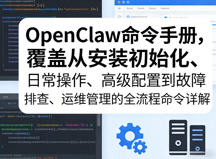 OpenClaw命令手册，覆盖从安装初始化、日常操作、高级配置到故障排查、运维管理的全流程命令详解瀚萌资源网-网赚网-网赚项目网-虚拟资源网-国学资源网-易学资源网-本站有全网最新网赚项目-易学课程资源-中医课程资源的在线下载网站！瀚萌资源网