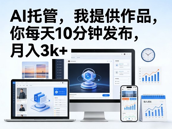 公众号AI托管，我提供作品，你每天10分钟发布，月入3k+【揭秘】瀚萌资源网-网赚网-网赚项目网-虚拟资源网-国学资源网-易学资源网-本站有全网最新网赚项目-易学课程资源-中医课程资源的在线下载网站！瀚萌资源网