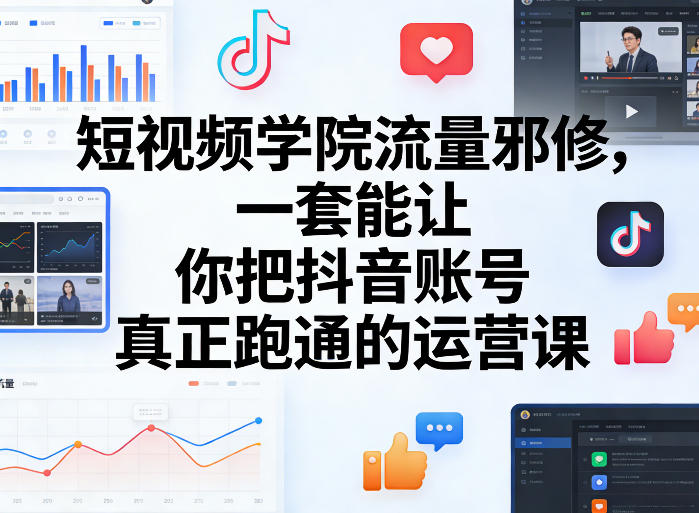 短视频学院流量邪修，一套能让你把抖音账号真正跑通的运营课瀚萌资源网-网赚网-网赚项目网-虚拟资源网-国学资源网-易学资源网-本站有全网最新网赚项目-易学课程资源-中医课程资源的在线下载网站！瀚萌资源网