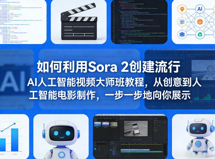 如何利用Sora 2创建流行AI人工智能视频大师班教程，从创意到人工智能电影制作，一步一步地向你展示瀚萌资源网-网赚网-网赚项目网-虚拟资源网-国学资源网-易学资源网-本站有全网最新网赚项目-易学课程资源-中医课程资源的在线下载网站！瀚萌资源网