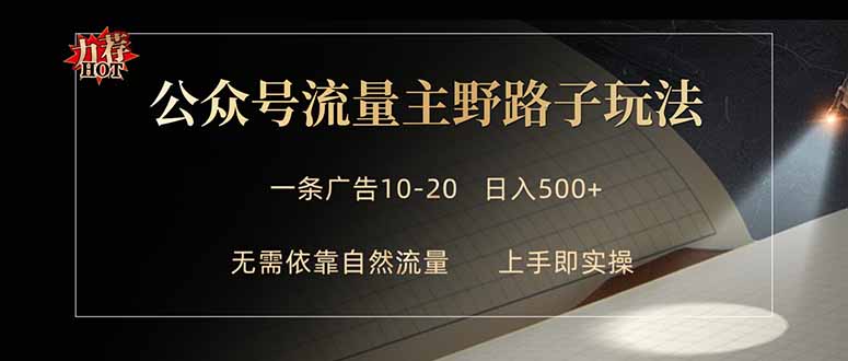 （18178期）公众号流量主野路子玩法 单条广告10-20元 日入500+瀚萌资源网-网赚网-网赚项目网-虚拟资源网-国学资源网-易学资源网-本站有全网最新网赚项目-易学课程资源-中医课程资源的在线下载网站！瀚萌资源网