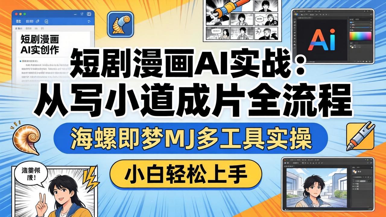 （17945期）短剧漫画AI实战：从写小说到成片全流程，海螺即梦MJ多工具实操，小白轻松上手瀚萌资源网-网赚网-网赚项目网-虚拟资源网-国学资源网-易学资源网-本站有全网最新网赚项目-易学课程资源-中医课程资源的在线下载网站！瀚萌资源网