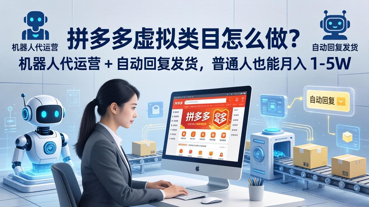 （18111期）拼多多虚拟类目怎么做？机器人代运营 + 自动回复发货，普通人也能月入 1-5W瀚萌资源网-网赚网-网赚项目网-虚拟资源网-国学资源网-易学资源网-本站有全网最新网赚项目-易学课程资源-中医课程资源的在线下载网站！瀚萌资源网