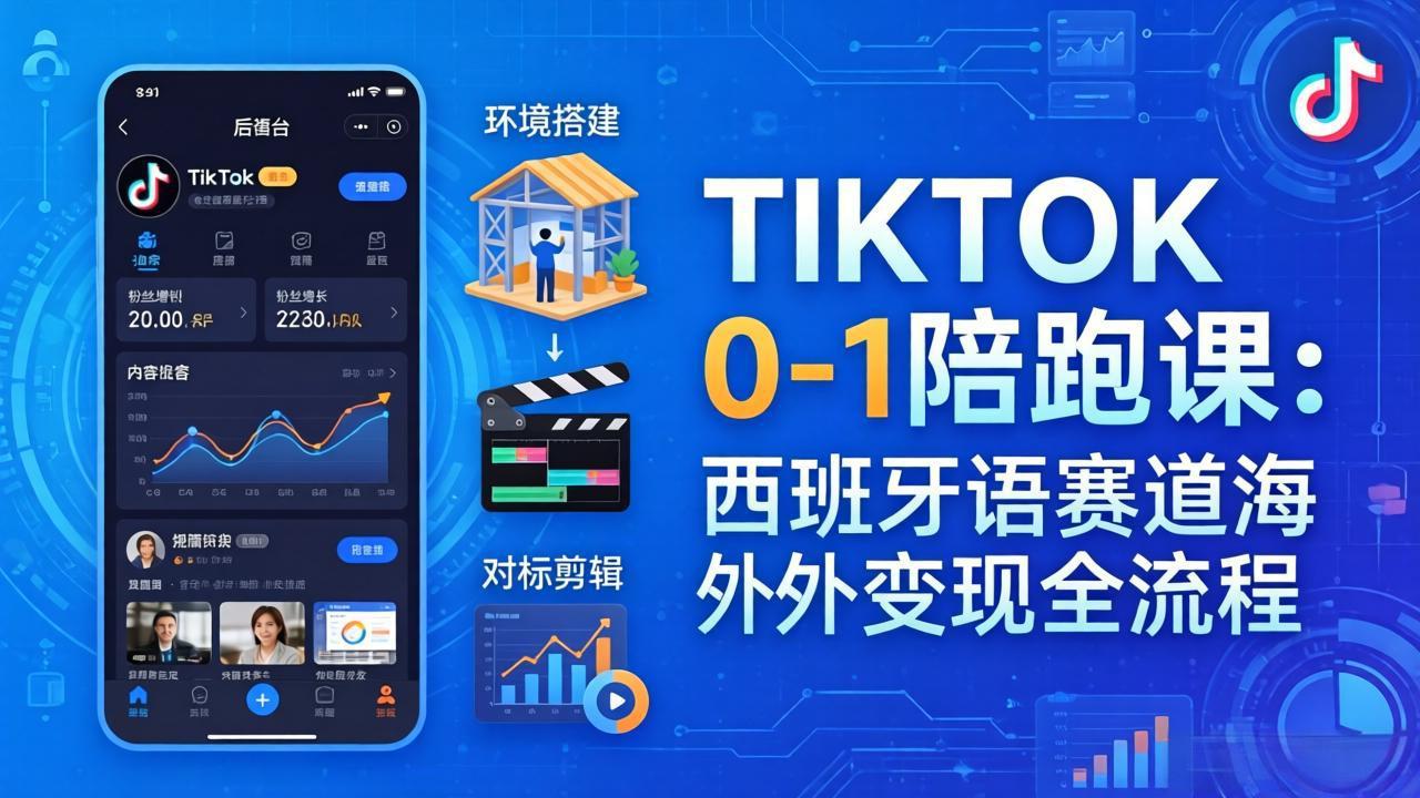 （17908期）TIKTOK 0-1 陪跑课：从环境搭建到刷对标剪辑，西班牙语赛道海外变现全流程瀚萌资源网-网赚网-网赚项目网-虚拟资源网-国学资源网-易学资源网-本站有全网最新网赚项目-易学课程资源-中医课程资源的在线下载网站！瀚萌资源网
