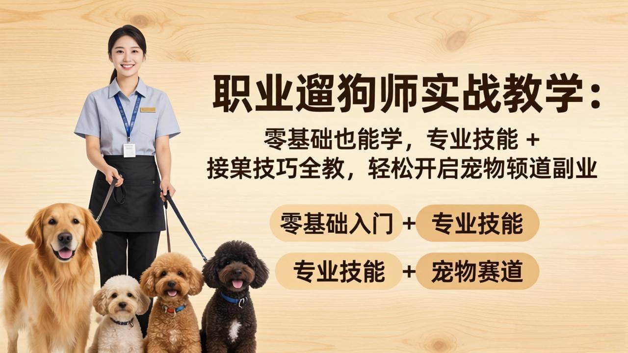 （18115期）职业遛狗师实战教学：零基础也能学，专业技能 + 接单技巧全教，轻松开启宠物赛道副业瀚萌资源网-网赚网-网赚项目网-虚拟资源网-国学资源网-易学资源网-本站有全网最新网赚项目-易学课程资源-中医课程资源的在线下载网站！瀚萌资源网
