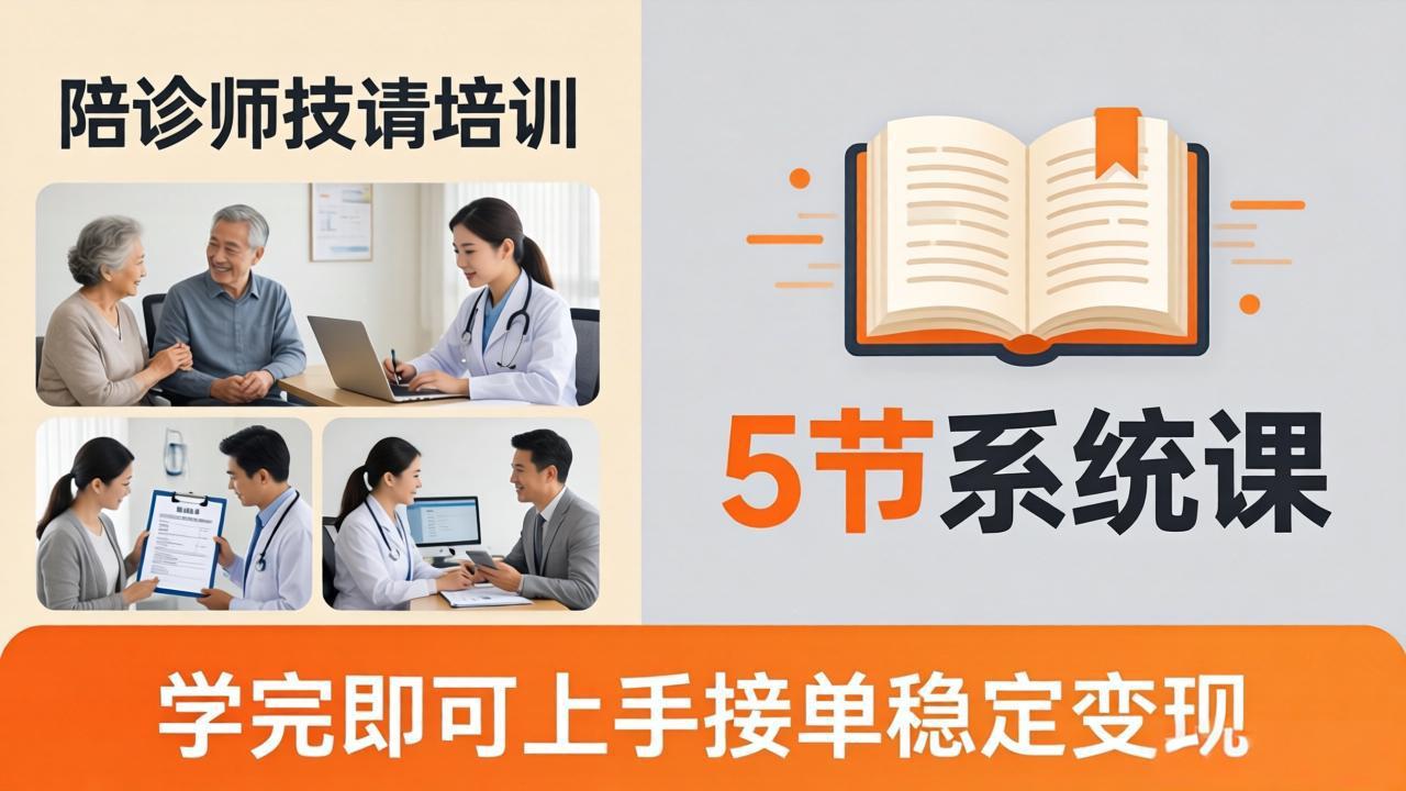 （18116期）想做陪诊师不知从何下手？5节系统课教你掌握核心技能，学完即可上手接单稳定变现瀚萌资源网-网赚网-网赚项目网-虚拟资源网-国学资源网-易学资源网-本站有全网最新网赚项目-易学课程资源-中医课程资源的在线下载网站！瀚萌资源网