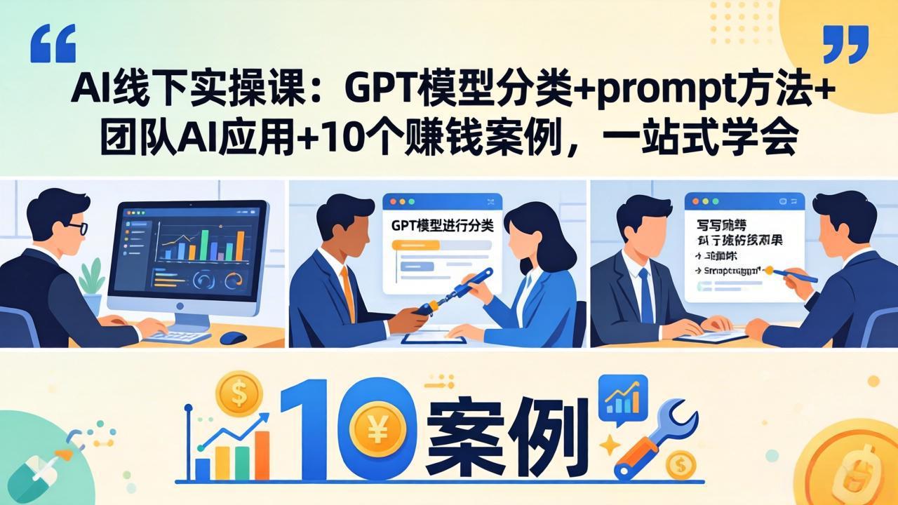 （18017期）AI线下实操课：GPT模型分类+prompt方法+团队AI应用+10个赚钱案例，一站式学会瀚萌资源网-网赚网-网赚项目网-虚拟资源网-国学资源网-易学资源网-本站有全网最新网赚项目-易学课程资源-中医课程资源的在线下载网站！瀚萌资源网