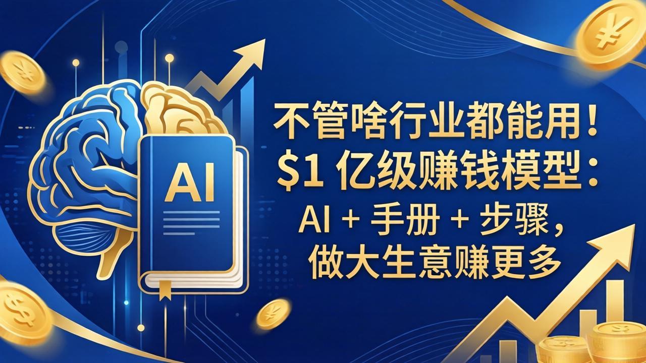 （18055期）不管啥行业都能用！$1 亿级赚钱模型：AI + 手册 + 步骤，做大生意赚更多瀚萌资源网-网赚网-网赚项目网-虚拟资源网-国学资源网-易学资源网-本站有全网最新网赚项目-易学课程资源-中医课程资源的在线下载网站！瀚萌资源网