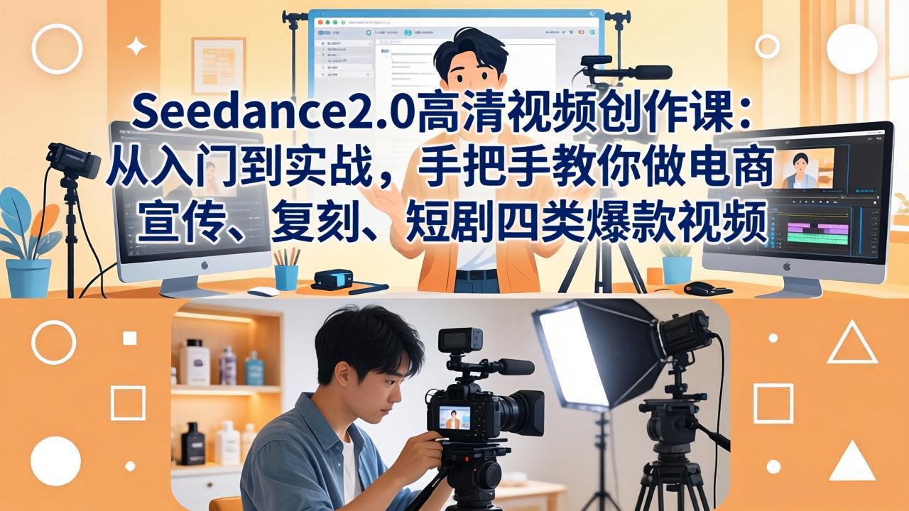 （18019期）Seedance2.0高清视频创作课：从入门到实战，手把手教你做电商、宣传、复刻、短剧四类爆款视频瀚萌资源网-网赚网-网赚项目网-虚拟资源网-国学资源网-易学资源网-本站有全网最新网赚项目-易学课程资源-中医课程资源的在线下载网站！瀚萌资源网