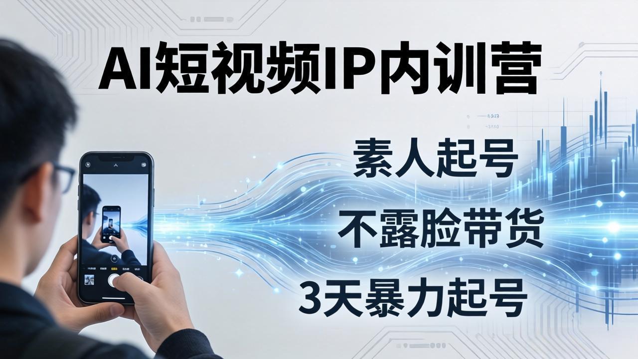 （17852期）2026AI短视频IP内训营：从素人起号到不露脸带货，3天暴力起号全流程拆解瀚萌资源网-网赚网-网赚项目网-虚拟资源网-国学资源网-易学资源网-本站有全网最新网赚项目-易学课程资源-中医课程资源的在线下载网站！瀚萌资源网