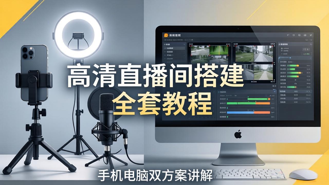 （18104期）高清直播间搭建全套教程，手机电脑双方案讲解，设备选型调试多机位实操教学瀚萌资源网-网赚网-网赚项目网-虚拟资源网-国学资源网-易学资源网-本站有全网最新网赚项目-易学课程资源-中医课程资源的在线下载网站！瀚萌资源网