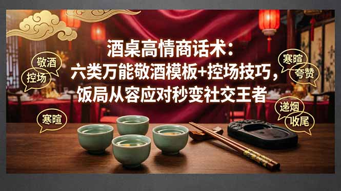 （18020期）付费文章：酒桌高情商话术：六类万能敬酒模板+控场技巧，饭局从容应对秒变社交王者瀚萌资源网-网赚网-网赚项目网-虚拟资源网-国学资源网-易学资源网-本站有全网最新网赚项目-易学课程资源-中医课程资源的在线下载网站！瀚萌资源网