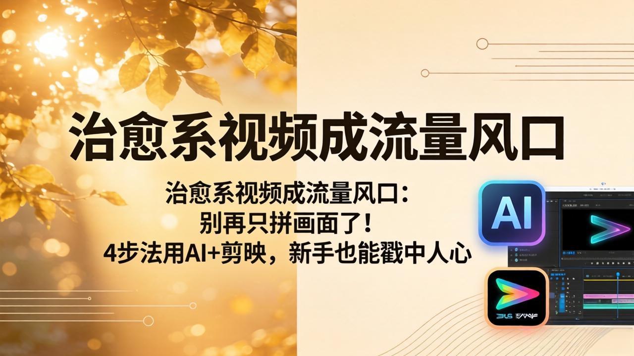 （18219期）治愈系视频成流量风口：别再只拼画面了！4步法用AI+剪映，新手也能戳中人心瀚萌资源网-网赚网-网赚项目网-虚拟资源网-国学资源网-易学资源网-本站有全网最新网赚项目-易学课程资源-中医课程资源的在线下载网站！瀚萌资源网