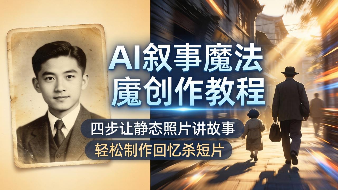 （18208期）AI叙事魔法创作教程，四步让静态照片讲故事，老照片修复加动态特效，轻松制作回忆杀短片瀚萌资源网-网赚网-网赚项目网-虚拟资源网-国学资源网-易学资源网-本站有全网最新网赚项目-易学课程资源-中医课程资源的在线下载网站！瀚萌资源网