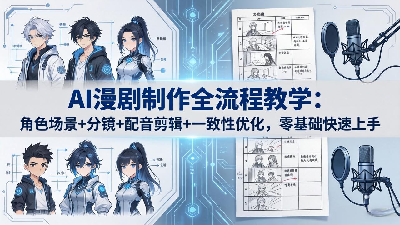 （18090期）AI漫剧制作全流程教学：角色场景+分镜+配音剪辑+一致性优化，零基础快速上手瀚萌资源网-网赚网-网赚项目网-虚拟资源网-国学资源网-易学资源网-本站有全网最新网赚项目-易学课程资源-中医课程资源的在线下载网站！瀚萌资源网