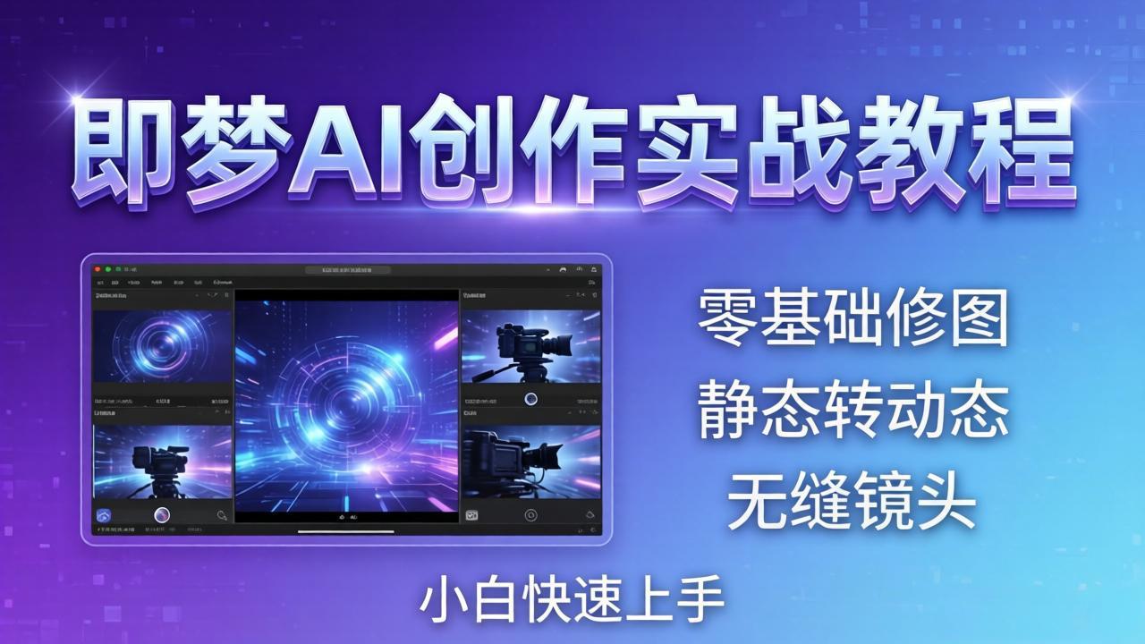 （18196期）即梦AI创作实战教程，从零基础修图到AI导演，实战教学静态转动态+无缝镜头，小白快速上手瀚萌资源网-网赚网-网赚项目网-虚拟资源网-国学资源网-易学资源网-本站有全网最新网赚项目-易学课程资源-中医课程资源的在线下载网站！瀚萌资源网