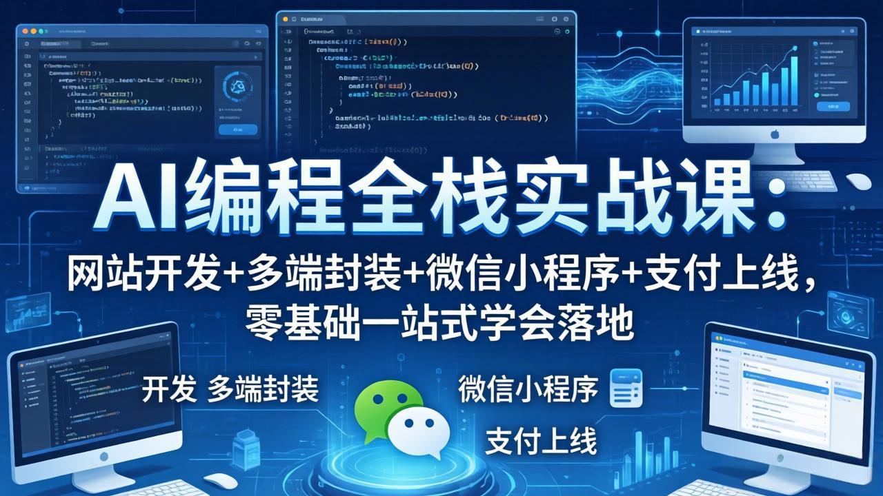 （18049期）AI编程全栈实战课：网站开发+多端封装+微信小程序+支付上线，零基础一站式学会落地瀚萌资源网-网赚网-网赚项目网-虚拟资源网-国学资源网-易学资源网-本站有全网最新网赚项目-易学课程资源-中医课程资源的在线下载网站！瀚萌资源网