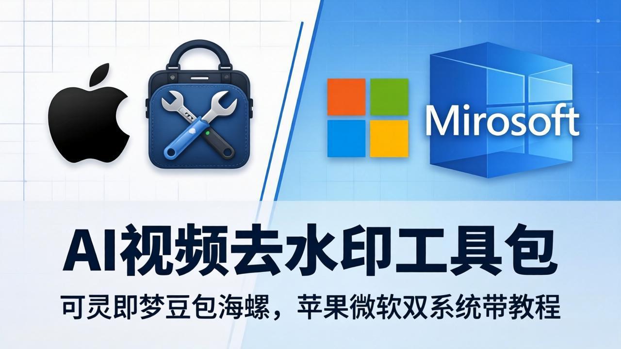 （18073期）AI视频去水印工具包：可灵即梦豆包海螺，苹果微软双系统带教程瀚萌资源网-网赚网-网赚项目网-虚拟资源网-国学资源网-易学资源网-本站有全网最新网赚项目-易学课程资源-中医课程资源的在线下载网站！瀚萌资源网