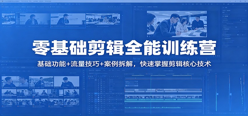 零基础剪辑全能训练营：基础功能+流量技巧+案例拆解，快速掌握剪辑核心技术瀚萌资源网-网赚网-网赚项目网-虚拟资源网-国学资源网-易学资源网-本站有全网最新网赚项目-易学课程资源-中医课程资源的在线下载网站！瀚萌资源网
