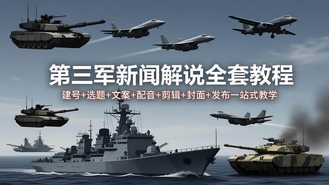 （18081期）第三军迷新闻解说全套教程：建号+选题+文案+配音+剪辑+封面+发布一站式教学瀚萌资源网-网赚网-网赚项目网-虚拟资源网-国学资源网-易学资源网-本站有全网最新网赚项目-易学课程资源-中医课程资源的在线下载网站！瀚萌资源网