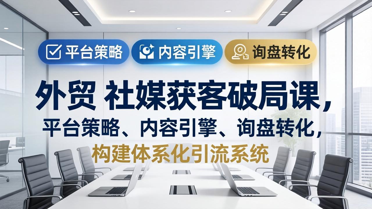 （17901期）外贸 社媒获客破局课，平台策略、内容引擎、询盘转化，构建体系化引流系统（更新26年3月）瀚萌资源网-网赚网-网赚项目网-虚拟资源网-国学资源网-易学资源网-本站有全网最新网赚项目-易学课程资源-中医课程资源的在线下载网站！瀚萌资源网