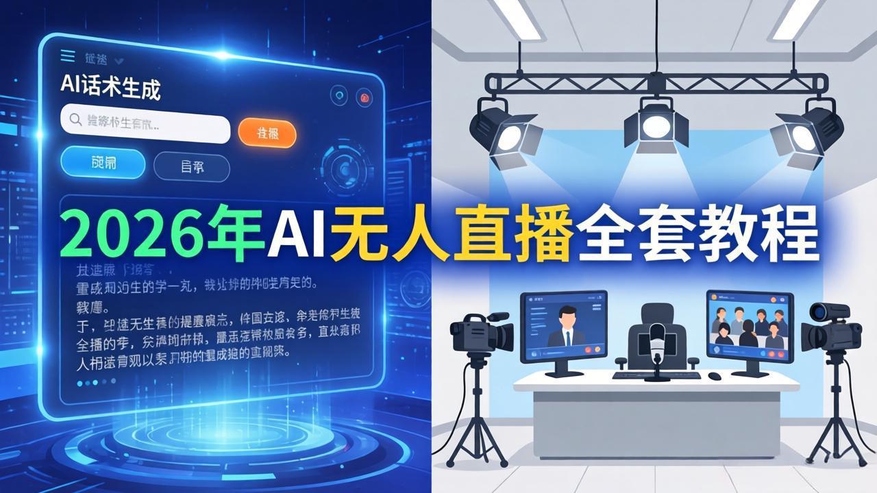 （17953期）2026年AI无人直播全套教程：OBS安装+软件配置+直播间搭建+话术生成+一键开播实操瀚萌资源网-网赚网-网赚项目网-虚拟资源网-国学资源网-易学资源网-本站有全网最新网赚项目-易学课程资源-中医课程资源的在线下载网站！瀚萌资源网