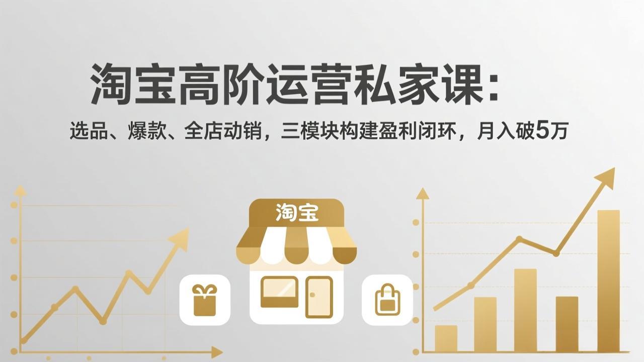 （17904期）淘宝高阶运营私家课（更新26年4月）：选品、爆款、全店动销，三模块构建盈利闭环，月入破5万瀚萌资源网-网赚网-网赚项目网-虚拟资源网-国学资源网-易学资源网-本站有全网最新网赚项目-易学课程资源-中医课程资源的在线下载网站！瀚萌资源网