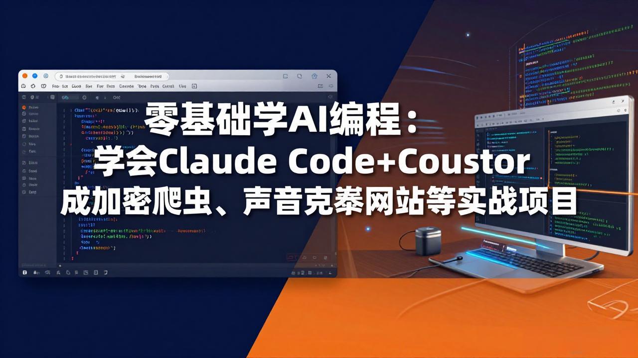 （17941期）零基础学AI编程：学会Claude Code+Cursor完成加密爬虫、声音克隆网站等实战项目瀚萌资源网-网赚网-网赚项目网-虚拟资源网-国学资源网-易学资源网-本站有全网最新网赚项目-易学课程资源-中医课程资源的在线下载网站！瀚萌资源网