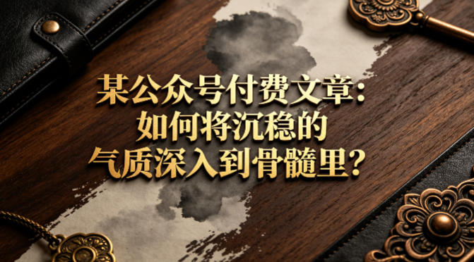 某公众号付费文章：如何将沉稳的气质深入到骨髓里？瀚萌资源网-网赚网-网赚项目网-虚拟资源网-国学资源网-易学资源网-本站有全网最新网赚项目-易学课程资源-中医课程资源的在线下载网站！瀚萌资源网