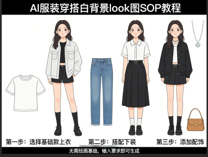 AI服装穿搭白背景look图SOP教程，不用会画画，提几句具体要求，AI就能还你一个奇迹瀚萌资源网-网赚网-网赚项目网-虚拟资源网-国学资源网-易学资源网-本站有全网最新网赚项目-易学课程资源-中医课程资源的在线下载网站！瀚萌资源网