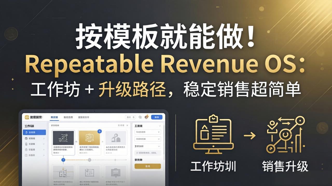（18085期）按模板就能做！Repeatable Revenue OS：工作坊 + 升级路径，稳定销售超简单瀚萌资源网-网赚网-网赚项目网-虚拟资源网-国学资源网-易学资源网-本站有全网最新网赚项目-易学课程资源-中医课程资源的在线下载网站！瀚萌资源网